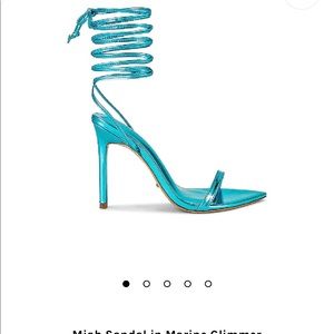 Tony Blanco- Teal Metallic Lace up Heels-size 7